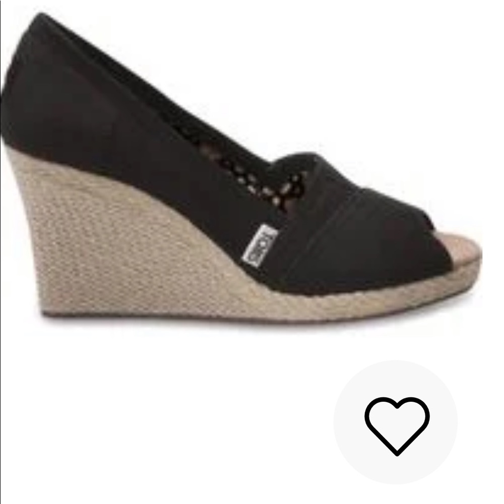 NWOT Toms  Canvad Wedge Heel Shoes
